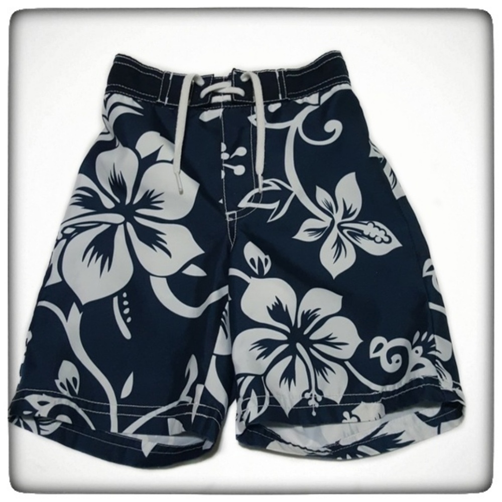 Old Navy Hawaiian Flower Baithing Suit Trunks 2T